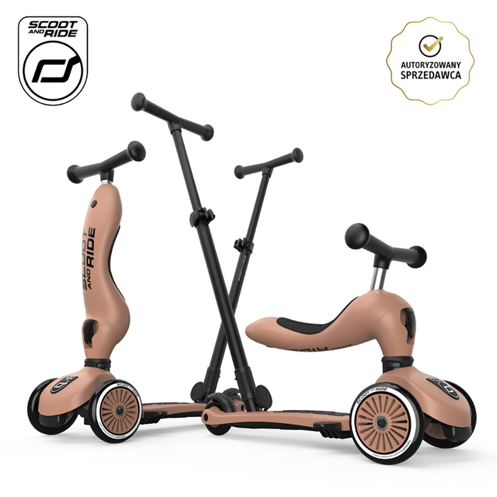 SCOOTANDRIDE Highwaykick 1 Push and Go Mocha Scoot and Ride Highwaykick 1 2w1