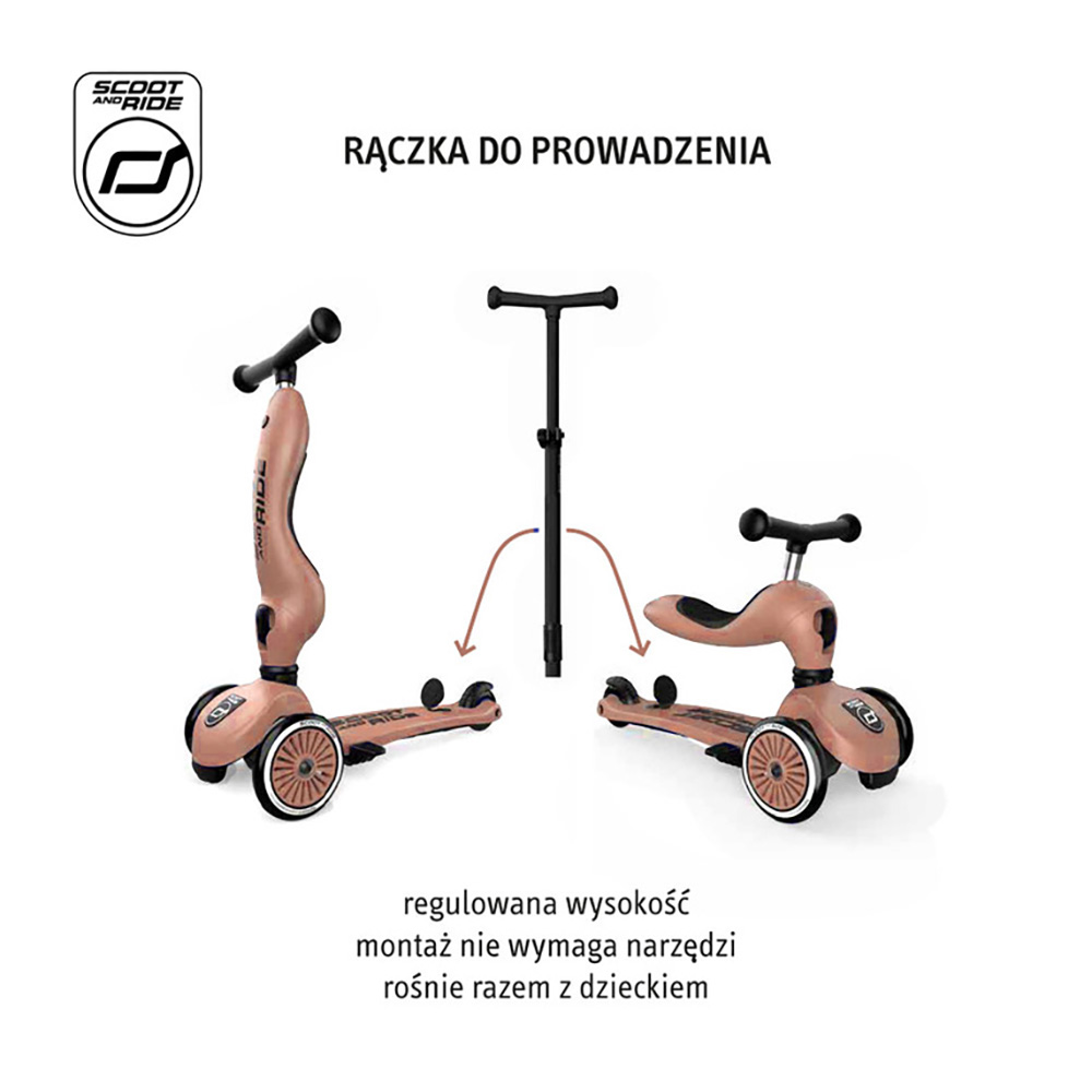 SCOOTANDRIDE Highwaykick 1 Push and Go Mocha Scoot and Ride Highwaykick 1 2w1