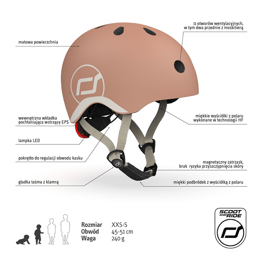 Kask XXS-S Mocha Scoot and Ride Kask XXS-S
