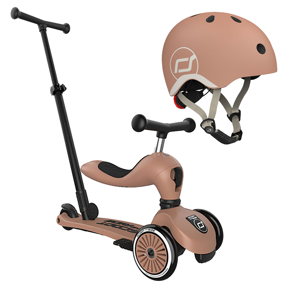 SCOOTANDRIDE Highwaykick 1 Push and Go Mocha Scoot and Ride Highwaykick 1 2w1