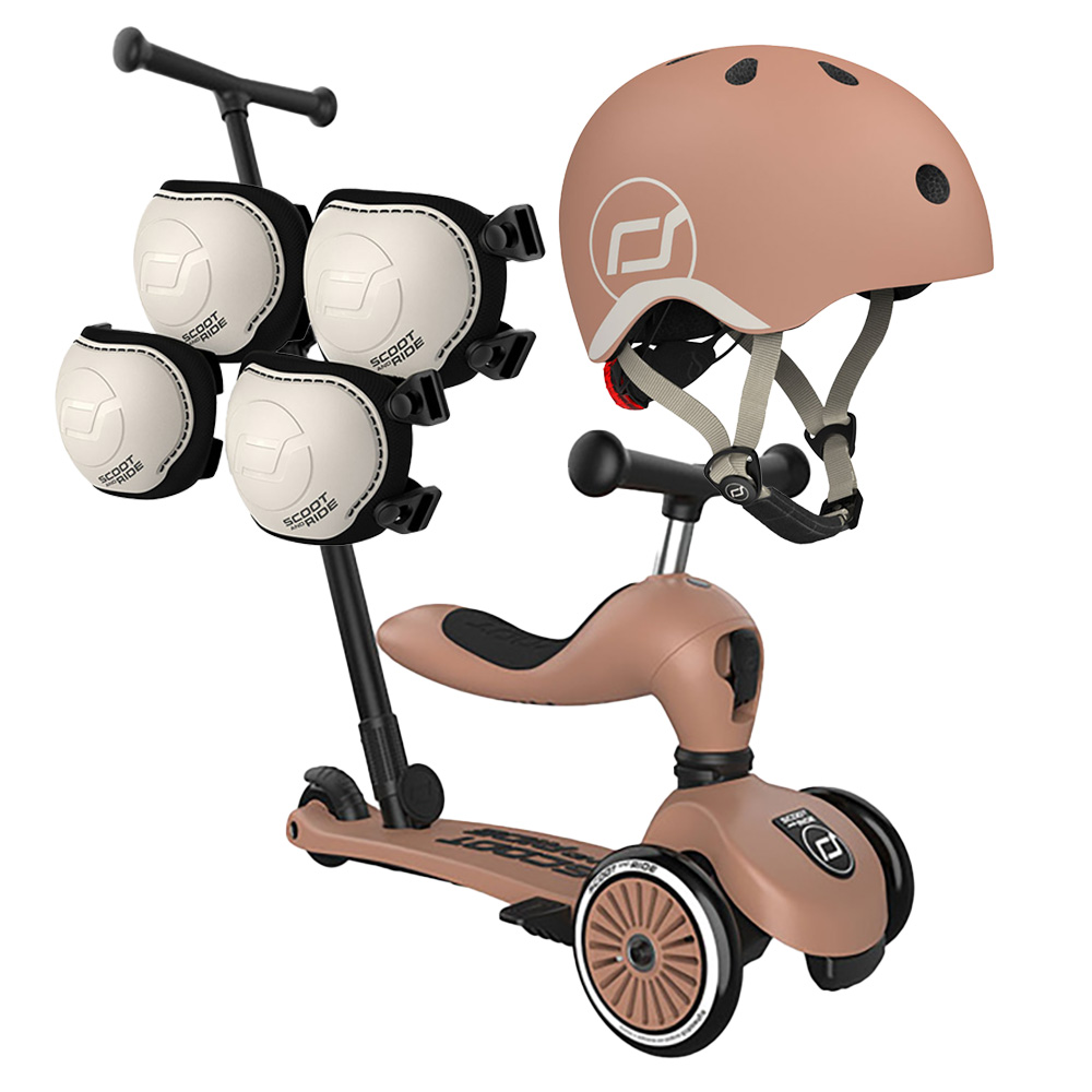 SCOOTANDRIDE Highwaykick 1 Push and Go Mocha Scoot and Ride Highwaykick 1 2w1
