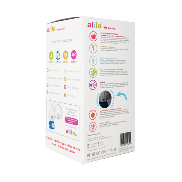 Zabawki interaktywne /edukacyjne - Króliczek Big Bunny - różowy, 3 lata+, Alilo