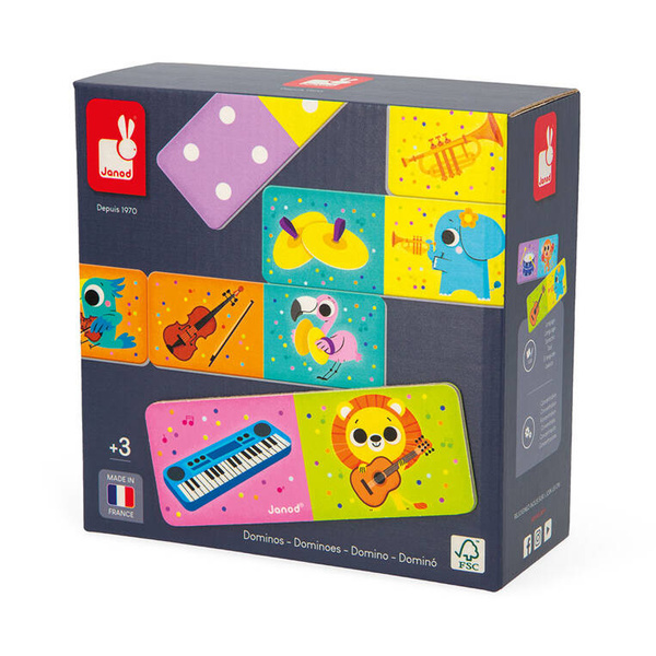 Gra edukacyjna Domino Instrumenty Muzyczne dla dzieci 3 lata+, Janod