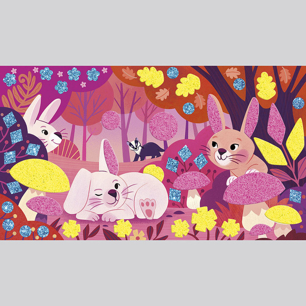 Zestaw kreatywny naklejki piankowe Leśni przyjaciele, dla dzieci, 6 lat+, Janod