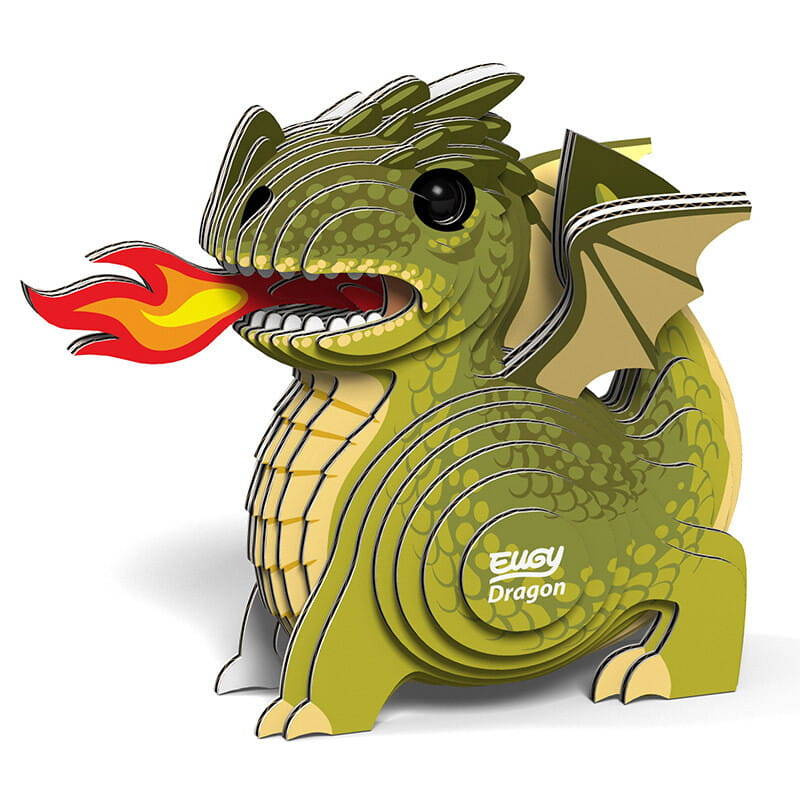 Puzzle 3D Smok Eugy – kolorowy smok, zabawka edukacyjna dla dzieci
