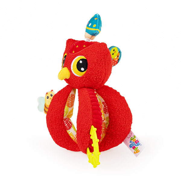 Zabawka sensoryczna dla dzieci - Zakręcona Sowa, 0 m+, Jolly Baby