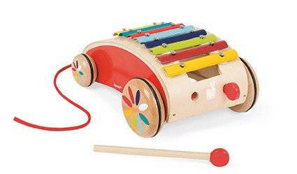 Metalowe cymbałki na wózeczku - instrument muzyczny dla dzieci 18 m+, Janod