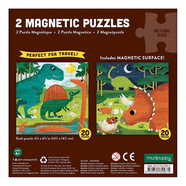 Puzzle magnetyczne Dinozaury 4+, Mudpuppy