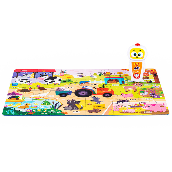 Puzzle interaktywne, dźwiękowe, Robot Robby, Farma i Las, Dumel Discovery