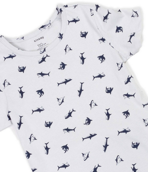 Sinsay Piżama chłopięca rekiny, dwuczęściowa, z krótkim rękawem