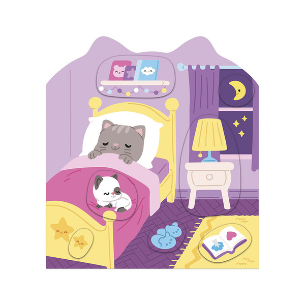 Zestaw kreatywny - książeczka z naklejkami Dom, dla dzieci, 18 m+, Janod