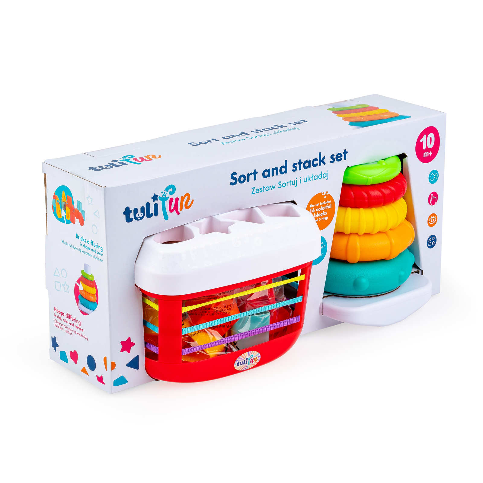 Sorter i piramidka Tuli Fun 10m+ zabawka edukacyjna