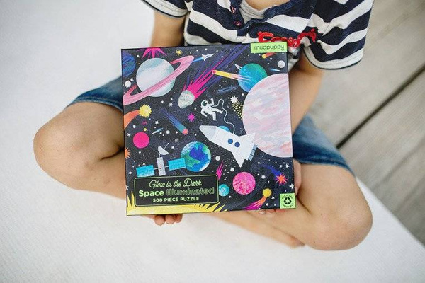 Puzzle rodzinne świecące w ciemności Kosmos 500 elementów 8+, Mudpuppy