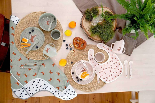 Komplet naczyń dla dzieci Little Forest Zajączek, Lassig