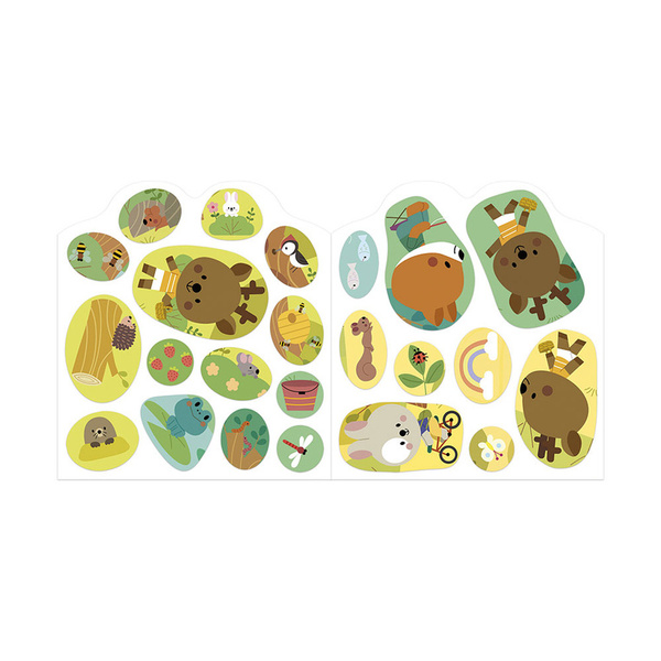 Zestaw kreatywny - książeczka z naklejkami Las, dla dzieci, 18 m+, Janod