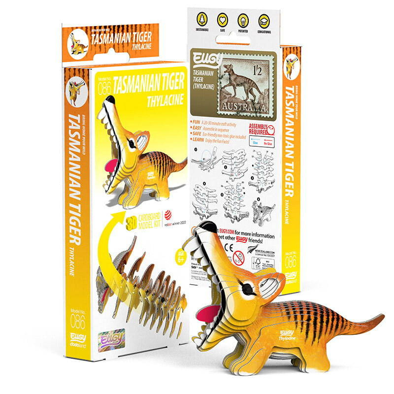 Układanka Puzzle 3D Tygrys tasmański Eugy ekologiczna zabawka