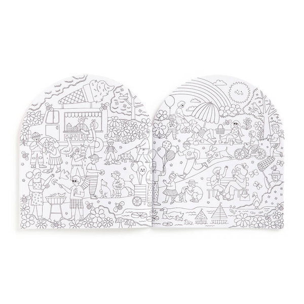 Mudpuppy Zestaw kreatywny z malowanką, wielokolorową kredką i naklejkami Tęczowy świat 6+