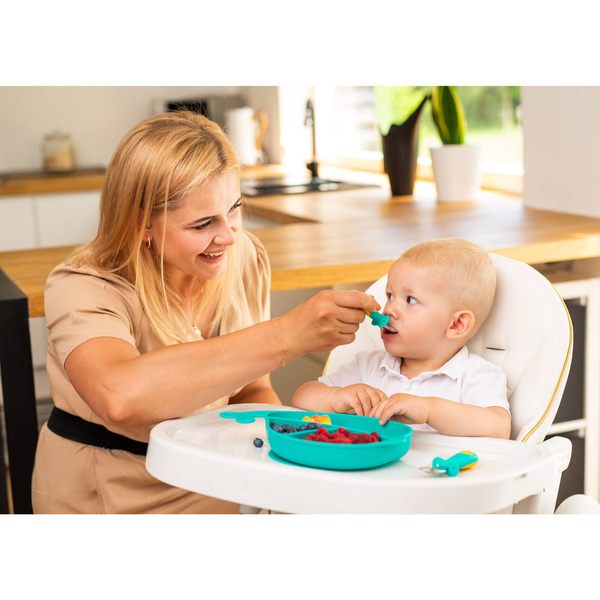 Zestaw Wieloryb - Talerz + sztućce Morski, Giligums