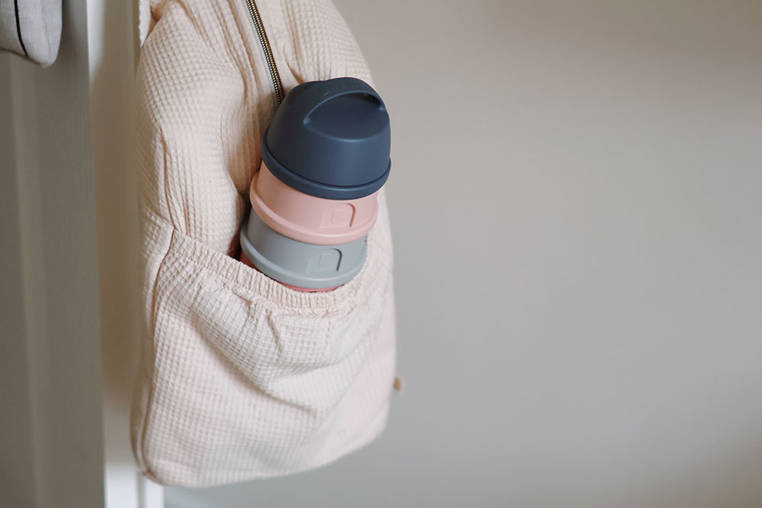 BEABA pojemniki na mleko w proszku mineral grey/pink bezpieczne