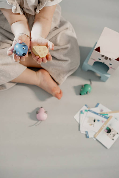 Drewniana układanka Orientacja w przestrzeni Kot i mysz 3+, Janod