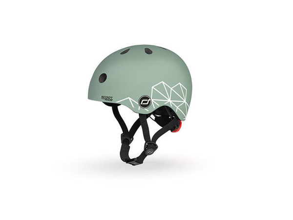 Zestaw: Scoot and Ride Kask dla dzieci 1-5 lat rozm. XXS-S, kolor: Green Lines + ochraniacze rozm. XXS, kolor: Black