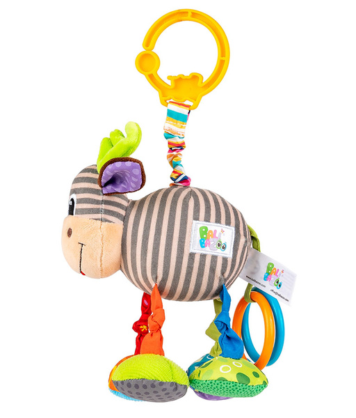 Zawieszka do wózka Łoś Alek z wibracją i gryzakiem, 0 m+, Balibazoo