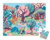 Świecące puzzle z mini-lampką UV Las 24 elementy 3+, Janod