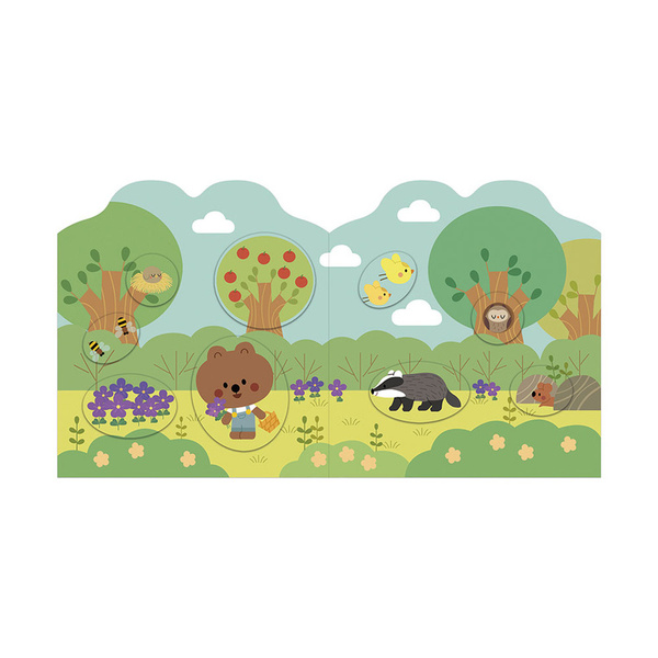 Zestaw kreatywny - książeczka z naklejkami Las, dla dzieci, 18 m+, Janod