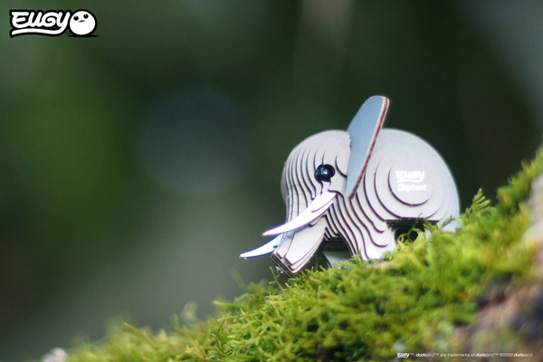 Układanka Puzzle 3D Słoń - zestaw kreatywny dla dzieci 6 lat+, Eugy