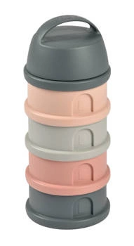 Pojemniki na mleko w proszku 4 komory mineral grey/pink, Beaba