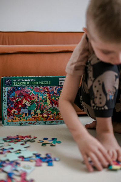 Puzzle obserwacyjne Potężne dinozaury 64 elementy, 4 lata+, Mudpuppy