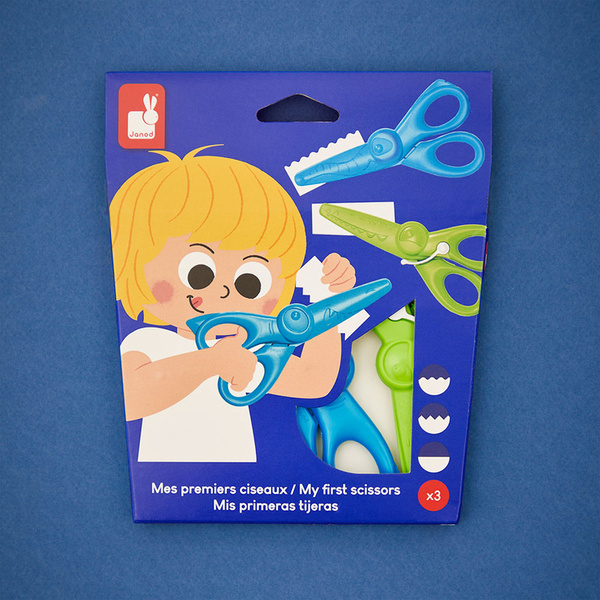 Zestaw kreatywny - Pierwsze nożyczki do wycinania wzorów 3szt., 3+, Janod