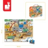 Puzzle w walizce Plac budowy, 36 elementów, dla dzieci, 4 lata+, Janod