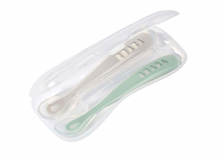 Łyżeczki silikonowe Beaba ergonomiczne Sage Green 4m+