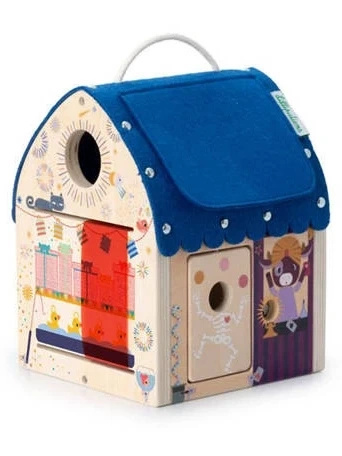 Drewniany Domek iluzjonisty Lilliputiens zabawka edukacyjna