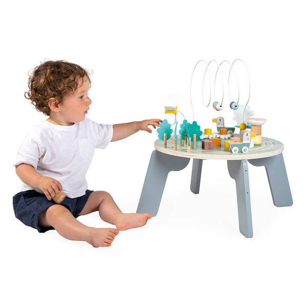 Stolik edukacyjny drewniany Ogród - zabawka wielofunkcyjna 12 m+, Janod