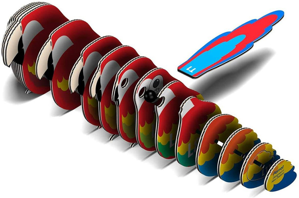 Układanka 3D Papuga – puzzle przestrzenne zabawka kreatywna dla dzieci 6 lat+, Eugy