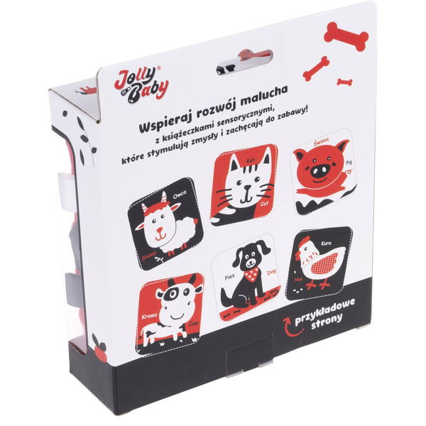 Książeczka sensoryczne Farma Sensory, 10 stron, dla dzieci 0 m+, Jolly Baby