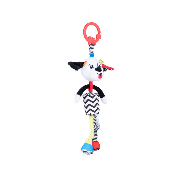 Zawieszka do wózka łóżeczka Kontrastowa Piesek Pedro Dzwoneczek, Balibazoo