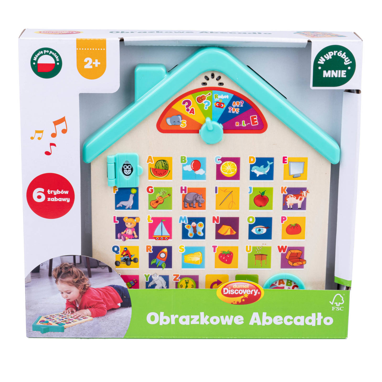 Obrazkowe Abecadło Dumel Discovery panel dotykowy drewniana zabawka