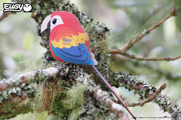 Układanka 3D Papuga – puzzle przestrzenne zabawka kreatywna dla dzieci 6 lat+, Eugy