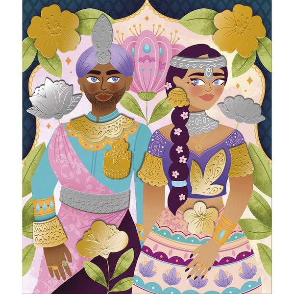 Zestaw kreatywny Metalowe naklejki do wytłaczania Bollywood dla dzieci 7 lat+, Janod