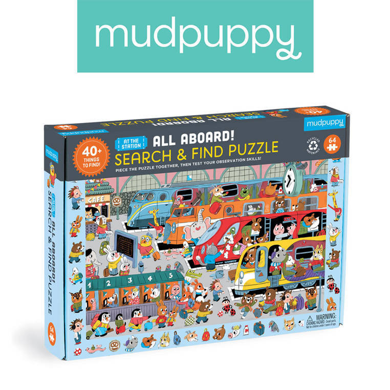 Puzzle obserwacyjne Stacja kolejowa Mudpuppy 64 elementy