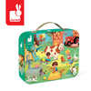 Puzzle w walizce Dzień na farmie, 24 elementy, dla dzieci, 3 lata+, Janod