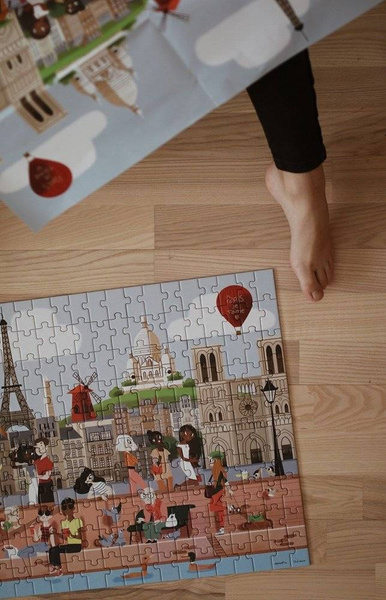 Puzzle w walizce Paryż 200 elementów 7+, Janod