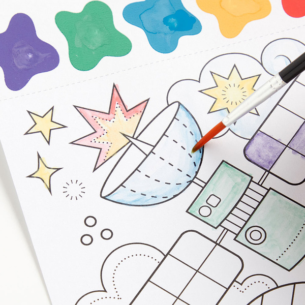 Książeczka do malowania kolorowanka akwarelowa Kosmos, 5 lat+, Mudpuppy