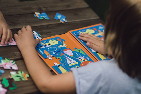 Puzzle magnetyczne 2w1 Środki transportu 20 elementów 4+, Mudpuppy