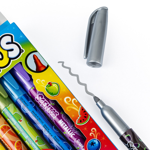 Pachnące markery - metaliczne, zestaw 8 szt., dla dzieci, 3 lata+, Scentos