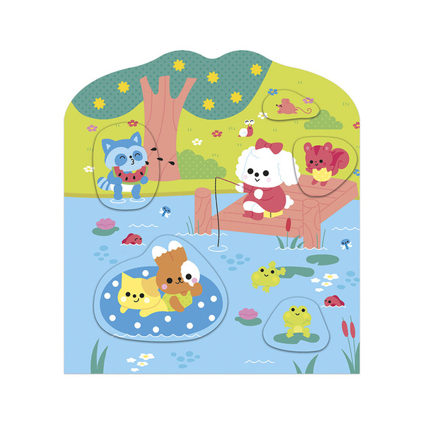 Zestaw kreatywny - książeczka z naklejkami Wieś, dla dzieci, 18 m+, Janod