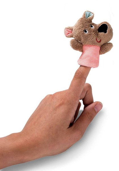 Książeczka z mini-pacynką na palec wielofunkcyjna Buziaki dla Cezara Niedźwiadek Cesar 12 m +, Lilliputiens